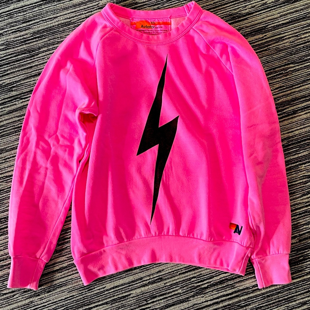 Aviator nation sweater neon pink size xs excellent condition